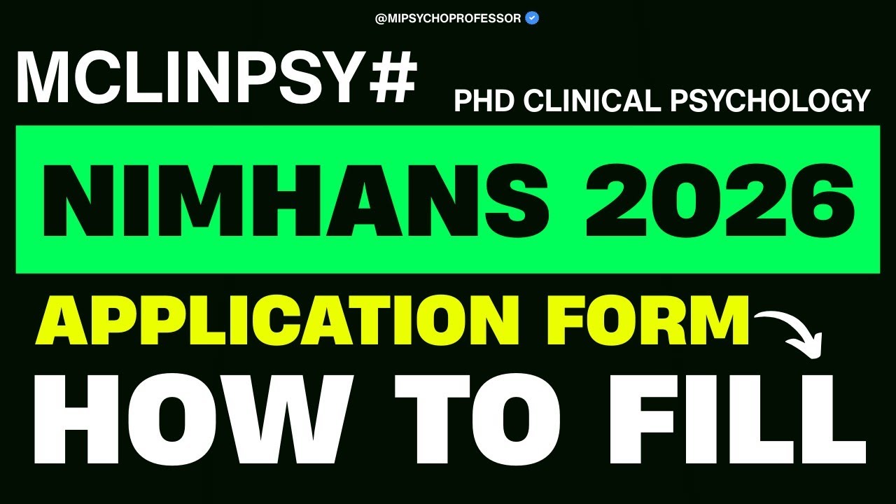 Jak wypełnić formularz zgłoszeniowy Nimhans 2026 - MA/Mphil Psychologia kliniczna 2026 (zatwierdz...