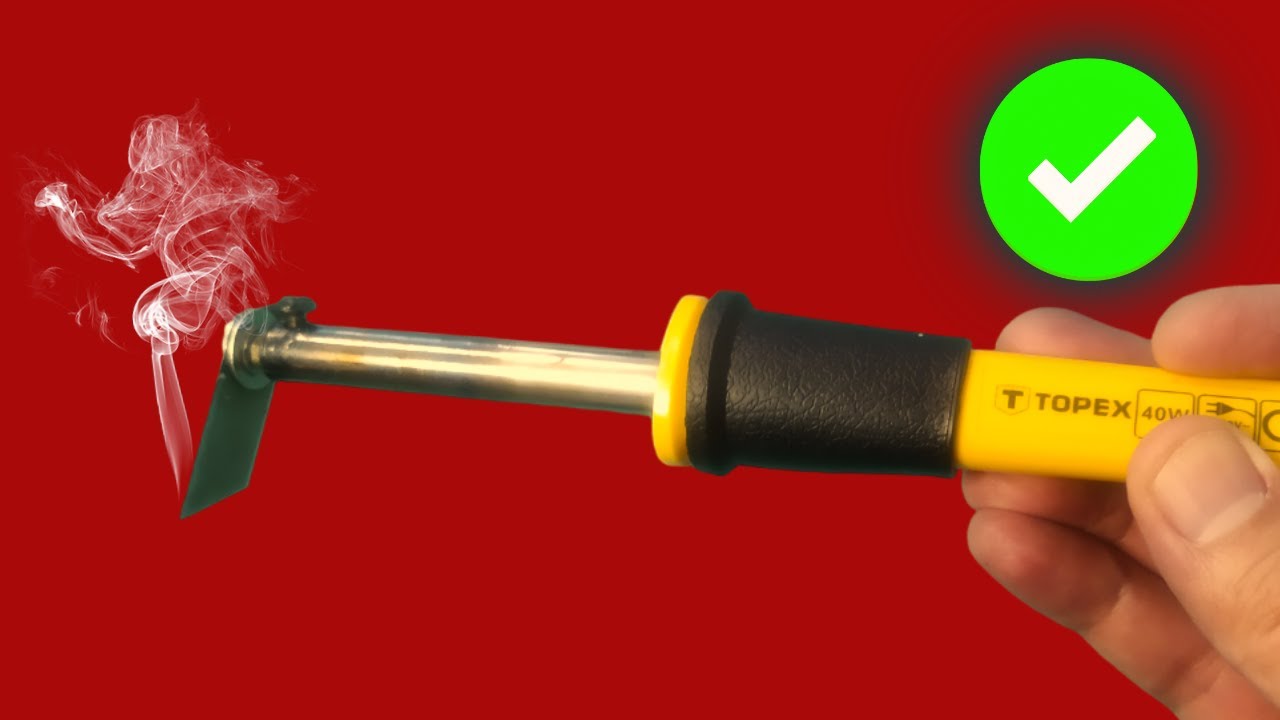 How to cut hard plastic with electric soldering iron and a cutter blade