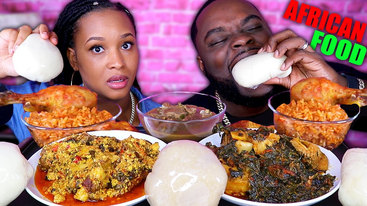 FUFU, EFO РИРО, EGUSI СУП & КОЗЕЛ ПЕРЕЦ СУП *РУКА ПРИНИМАТЬ ПИЩУ* АФРИКАНСКИЙ ЕДА МУКБАНГ  КОРОЛЕВА