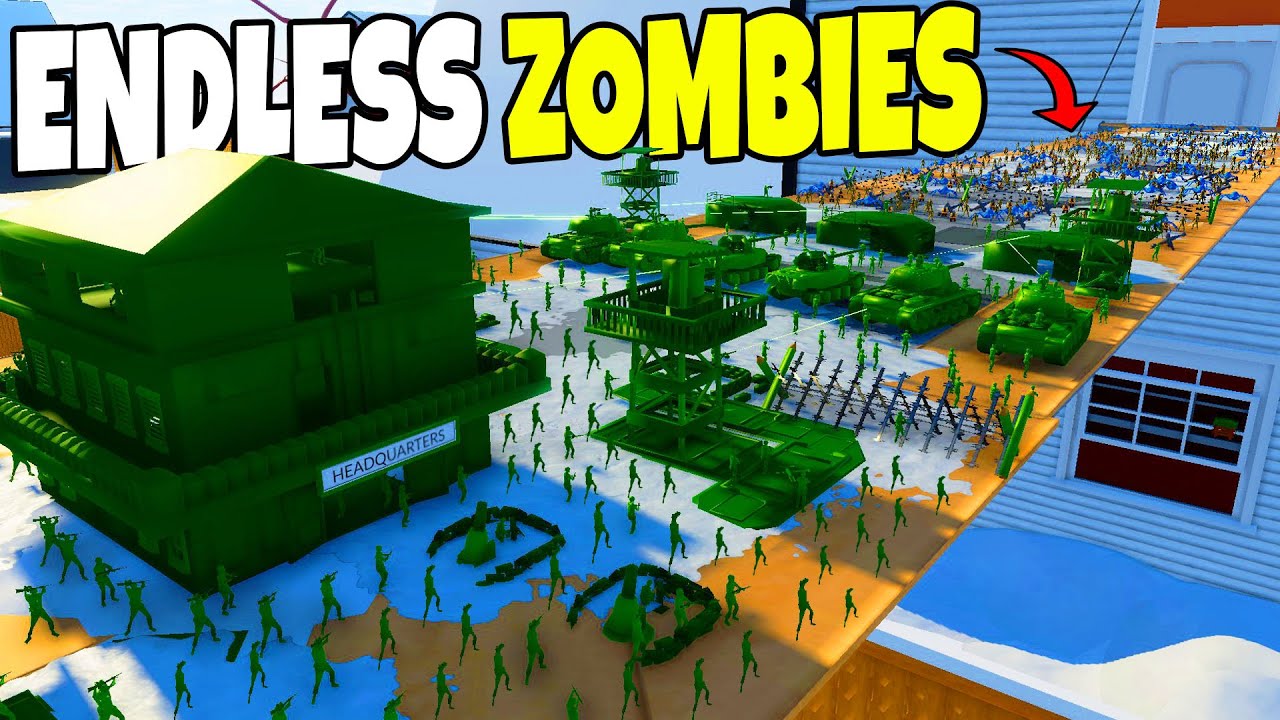 Green Army Men BRIDGE Defense VS ENDLESS ZOMBIE ARMY... - Attack on Toys