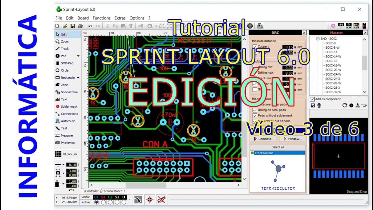 TEB parte 33  EDA Sprint Layout 6.0  Funciones de EDICION  (3 de 6)