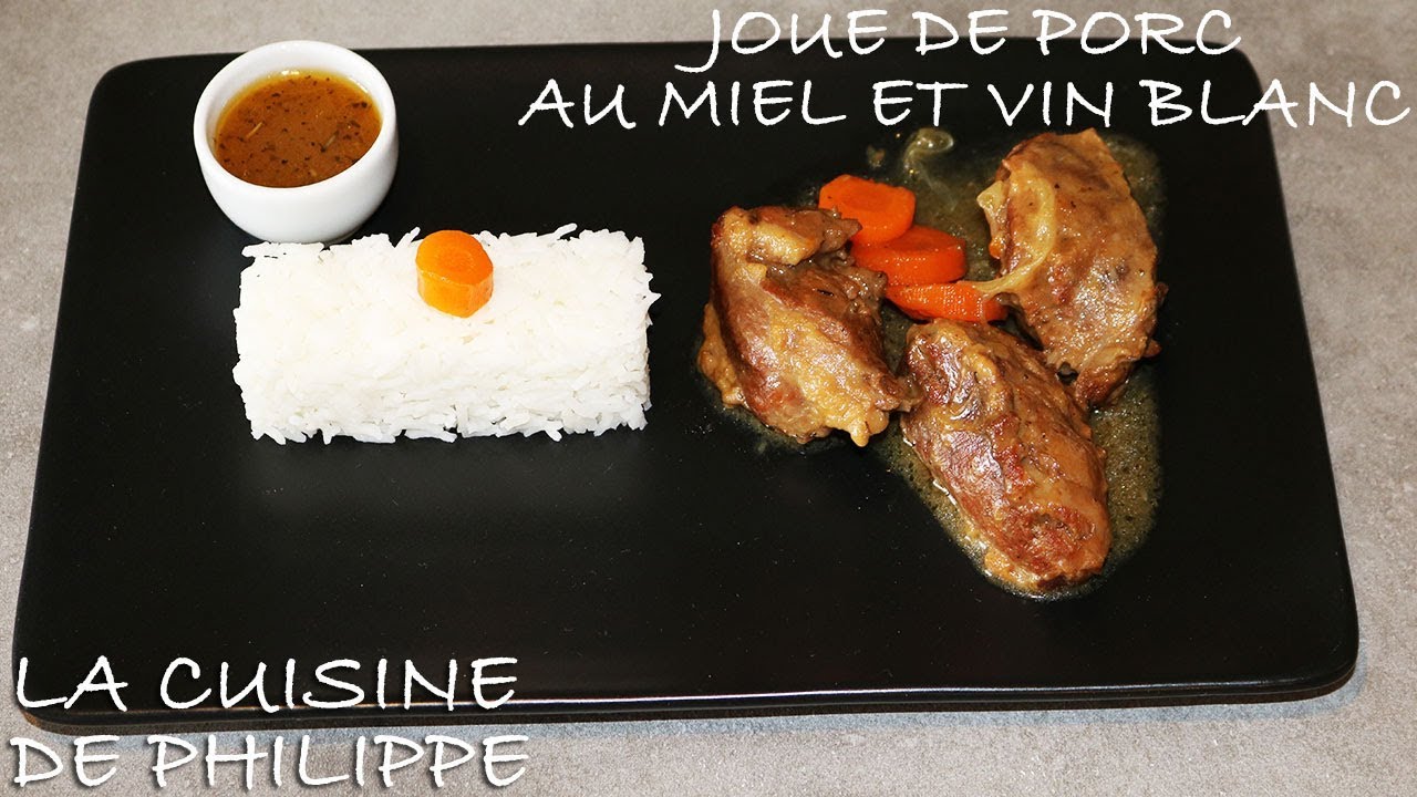 Joue de porc au miel et au vin blanc