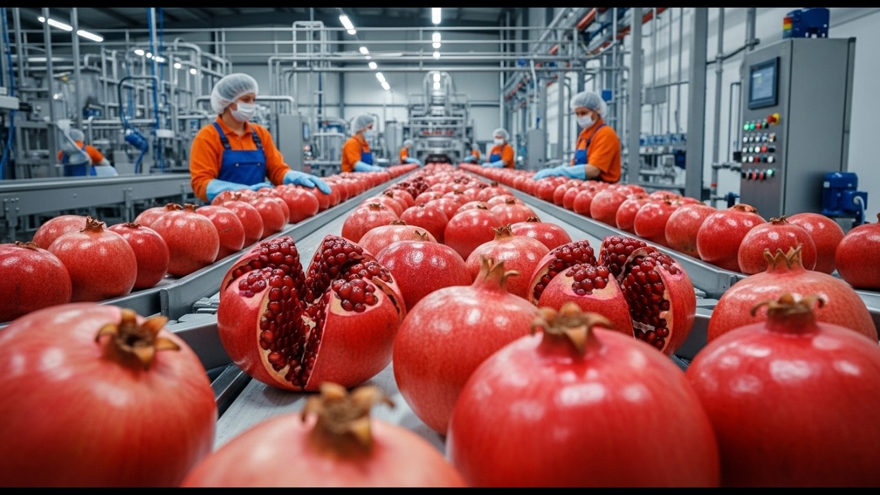 El increíble proceso de la granada: dentro de una fábrica moderna, de la granja a la bebida