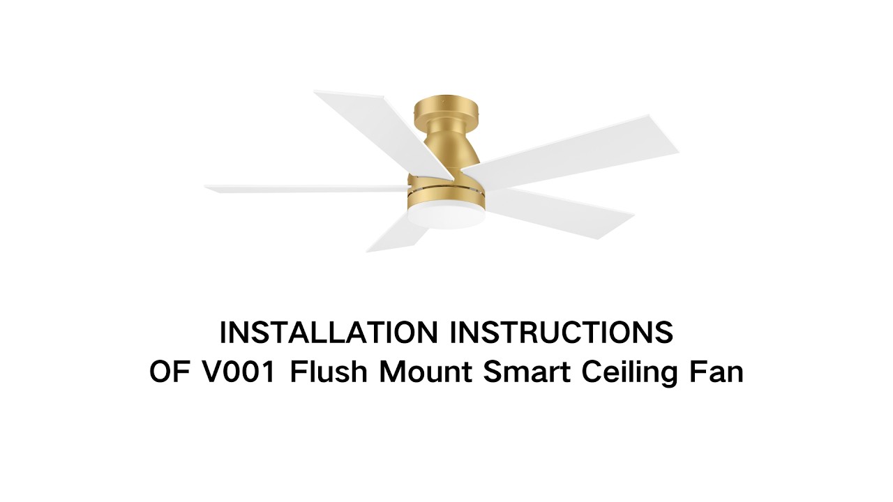 Model V001 flush mount smart ceiling fan Installation video