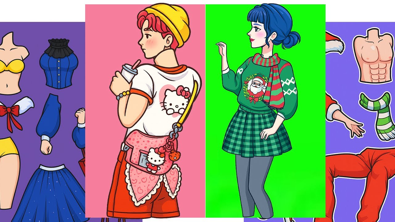🌈Paper DIY🌈 HUNTRIX ZOEY & SAJA BOYS I KPOP DEMON HUNTERS Christmas 🎄