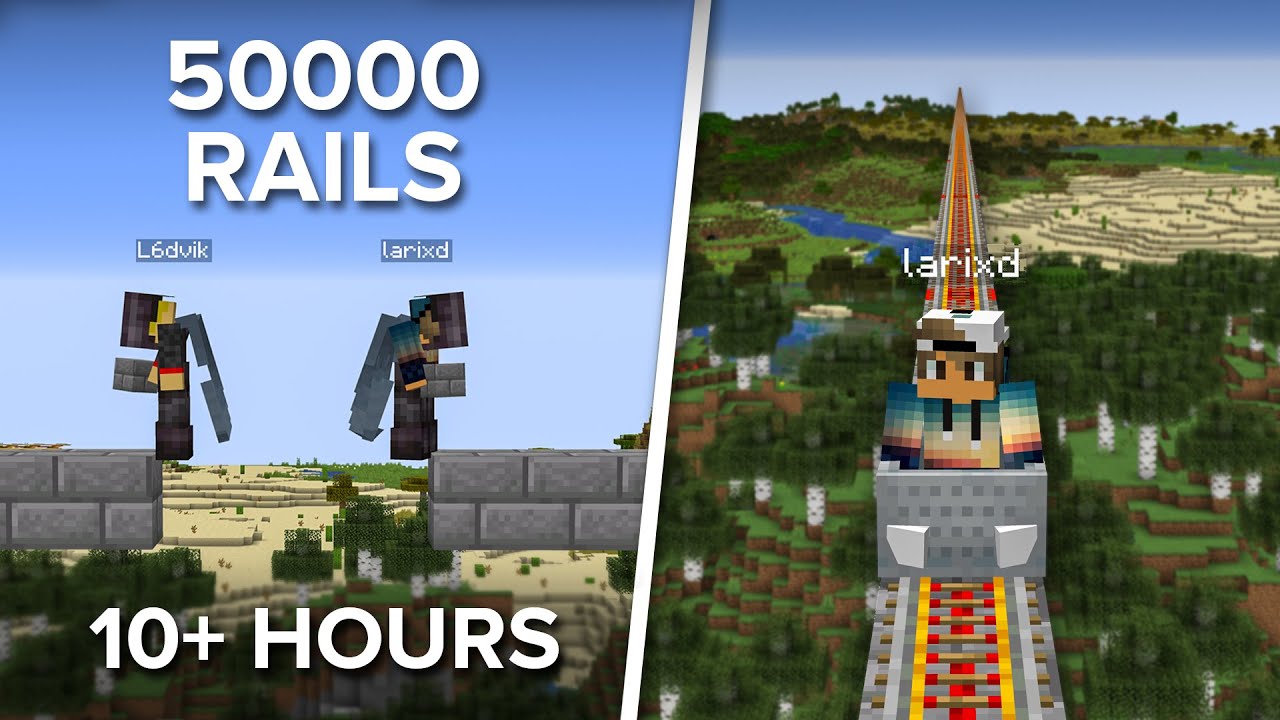 Building One Of The Longest Railways in Survival Minecraft