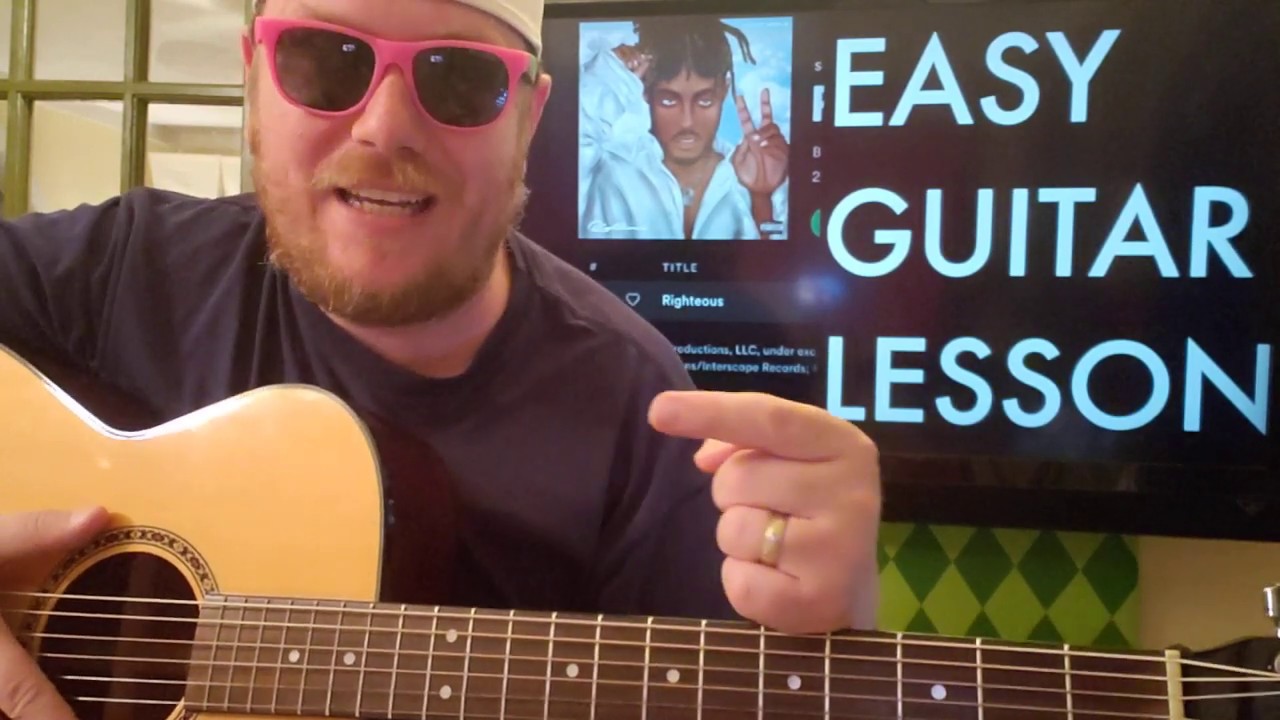 How To Play Righteous Juice WRLD // guitar lesson beginner tutorial fingerstyle chords