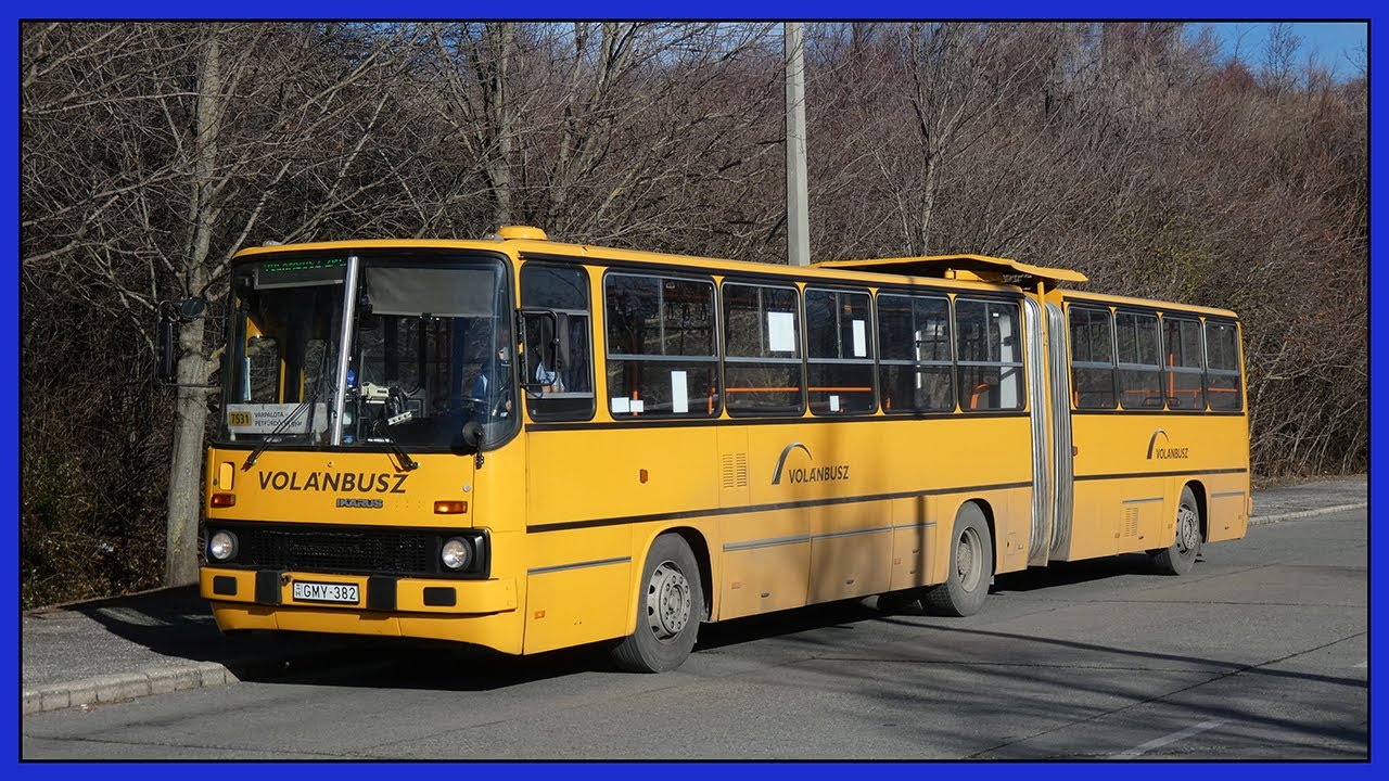 Поездка на GMY-382 из Петфюрдо в Варпалоту, Венгрия (Икарус 280.40A)
