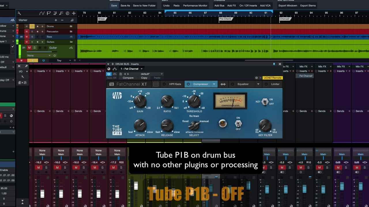 PreSonus Fat Channel Plug-in Demo: Tube P1B