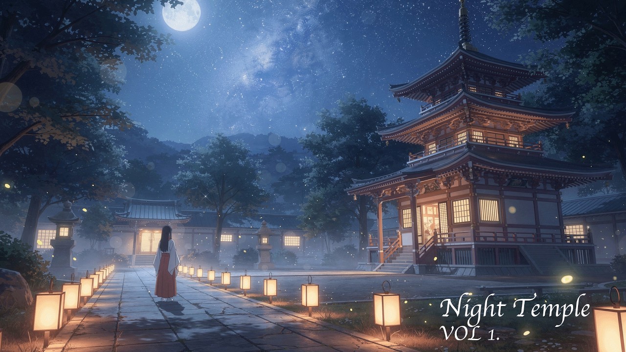 Japanese Night Temple Music 🌙 Relaxing Koto & Shakuhachi for Sleep, Study & Meditation