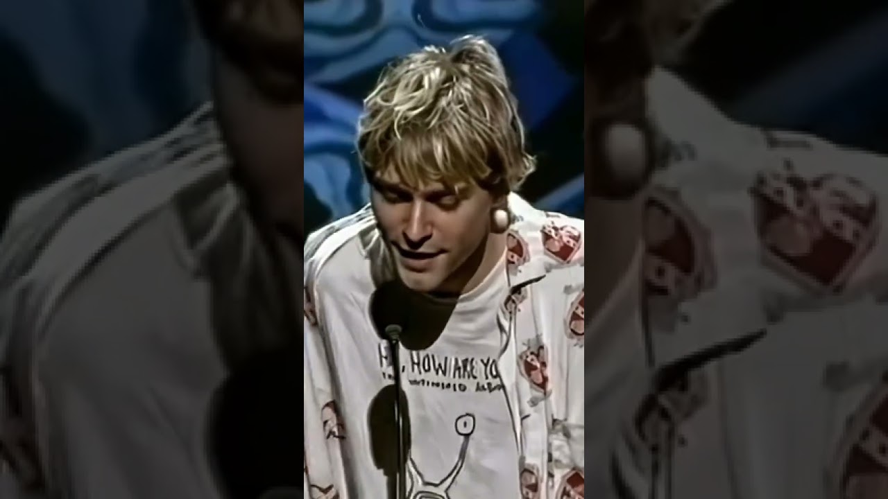 His acceptance speech at the 1992 MTV VMA, he's so handsome!!! #kurtcobain #nirvana #grunge