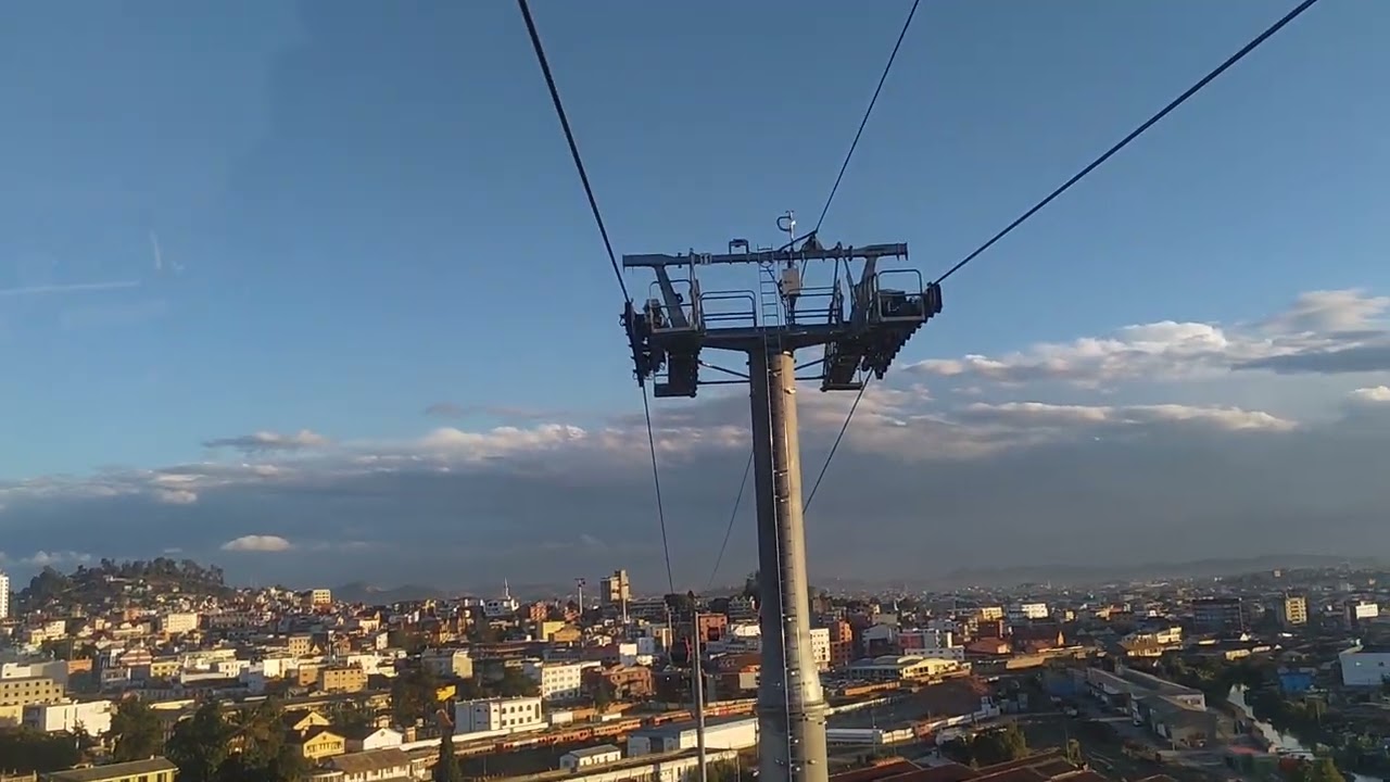 Riding Téléphérique 🚡 from Station Antanimena S3 to Station Soarano S2 - Aerial view Antananarivo 