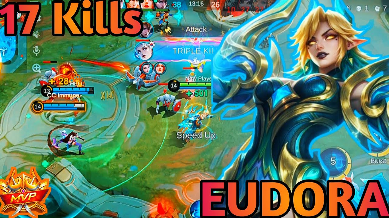 17 Kills!! Solo Ranked!! Eudora Emerald Enchantress Legendary MVP Gameplay | MLBB 5v5