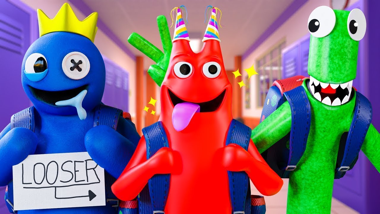 BLUE Vs BAN BAN en la ESCUELA?! Garten of Banban & Rainbow Friends Animacion