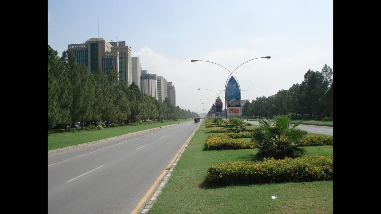 Islamabad, Pakistan - Drive around Islamabad via Constitution Av, Blue Area - HD Quality