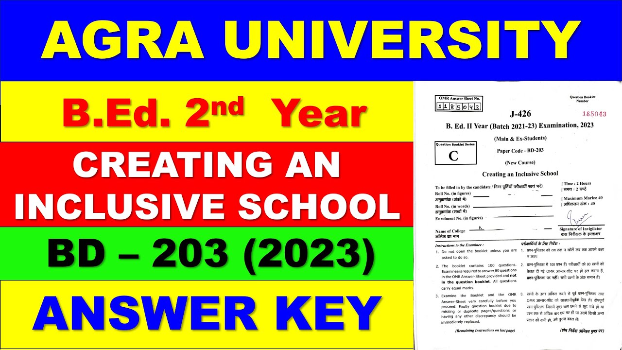 BD 203 Creating an Inclusive School Answer Key 2023