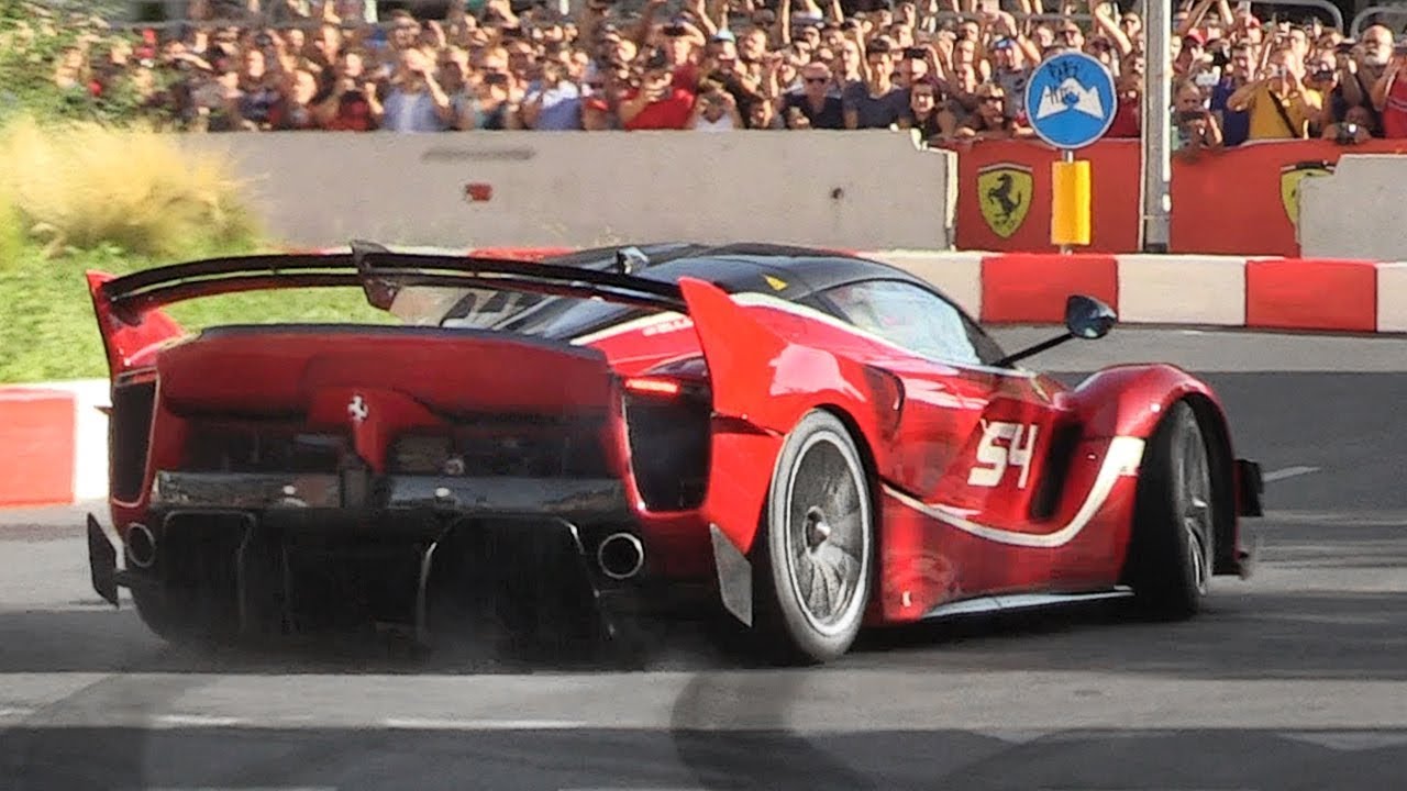 Ferrari FXX K EVO screaming in the streets of Milan during the 2018 F1 Live Festival!