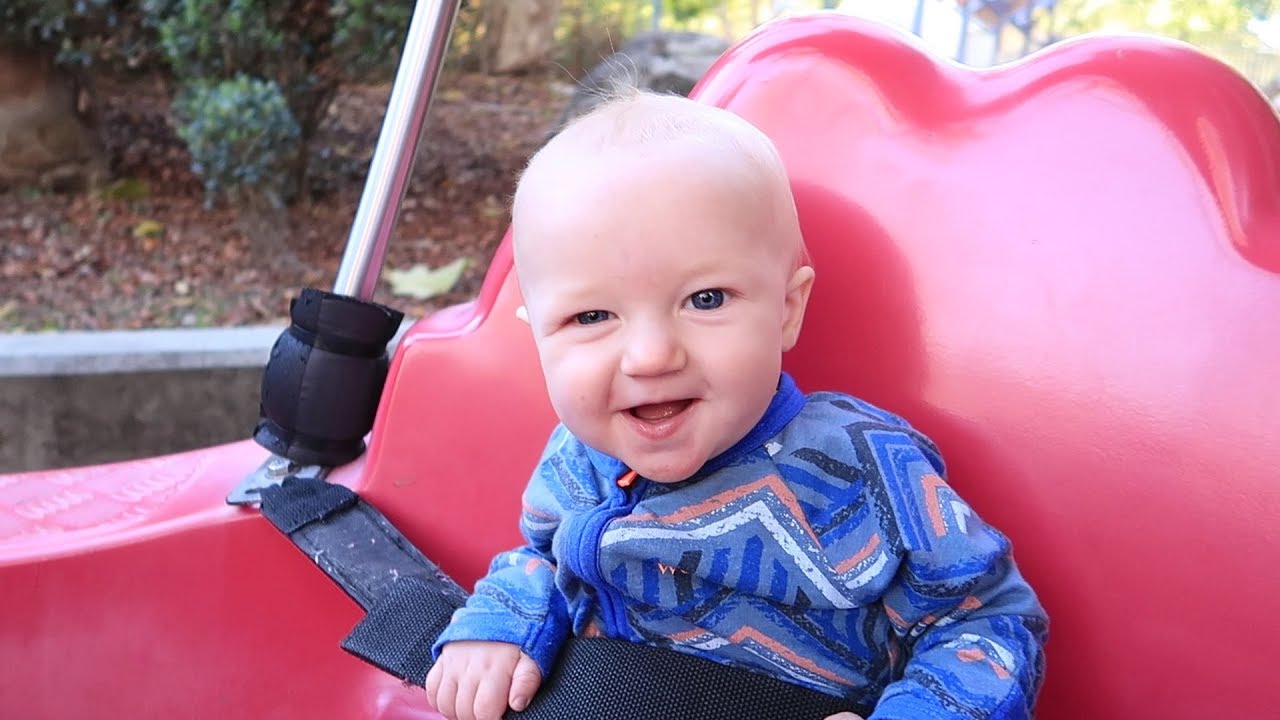 Cute Baby Rides All By Himself! * Gilroy Gardens *