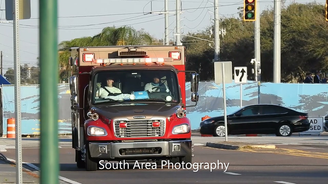 Tampa and Hillsborough Fire Rescue Responding + Tampa Police and Vehicle Fire