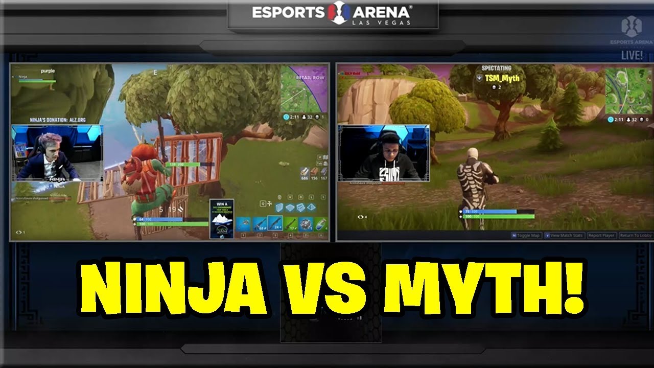 NINJA VS MYTH AT LAS VEGAS FORTNITE ESPORTS TOURNAMENT! AMAZING IMPULSE FROM NINJA!