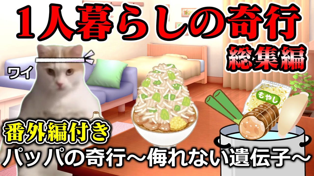 【番外編付】一人暮らしの奇行の瞬間まとめてみたwww【総集編】 #猫ミーム #猫マニ
