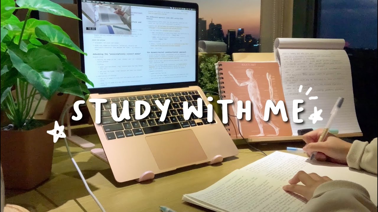 🌤1 hour real time study with me - by the manila sunset! (lofi + real sound)