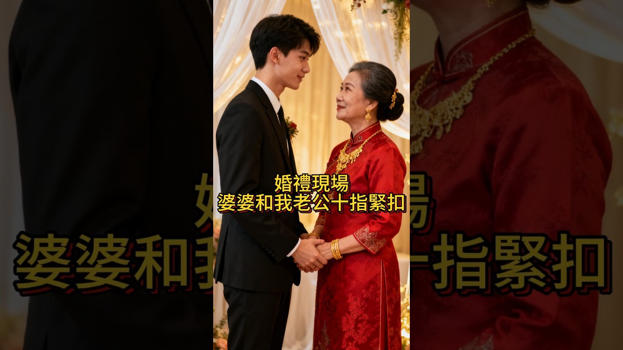婚礼现场，婆婆和我老公十指紧扣