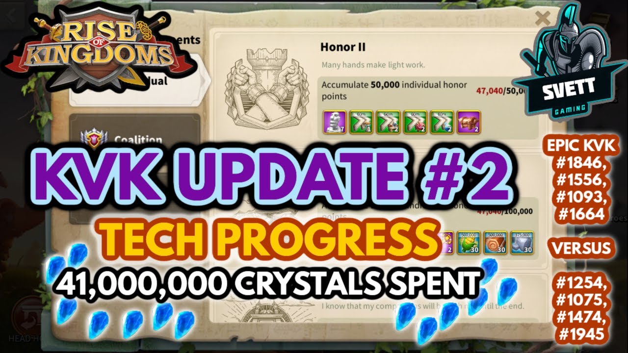 Rise of Kingdoms || KVK UPDATE #2 || 41,000,000+ CRYSTALS SPENT || KINGDOM #1846 || TECH TIPS