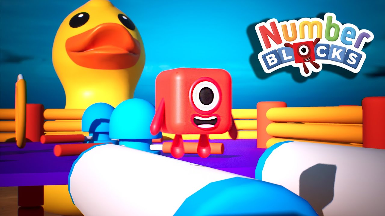 Numberblocks Obby with Numberblock One - Collect 10 Rings and Finish Level