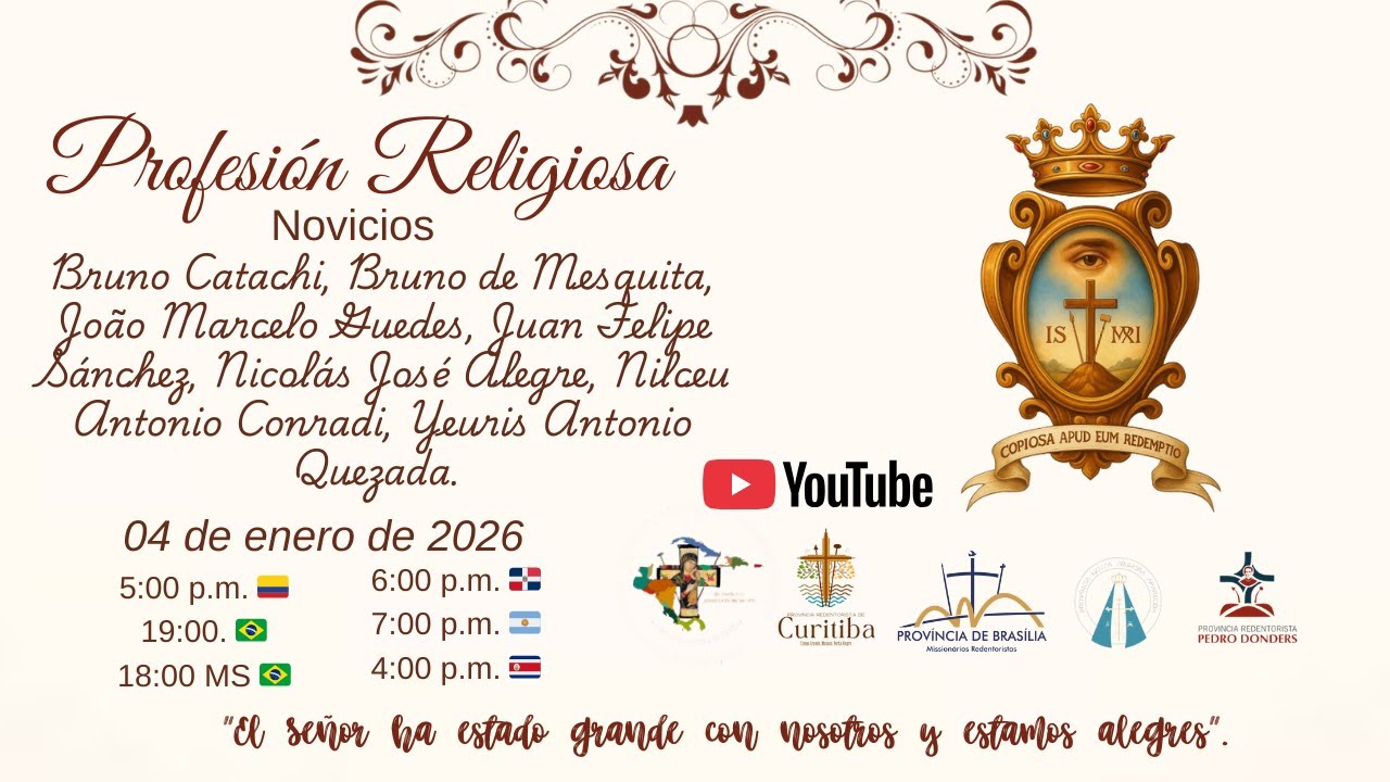 Profesión Religiosa. Noviciado 2025. Misioneros Redentoristas.