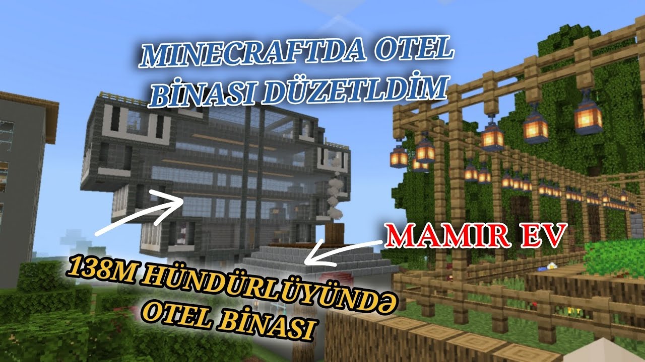 MINECRAFT ---- OTEL BINASI DUZELTDIM 138 BLOK HUNDURLUYUNDE OTEL BINASI