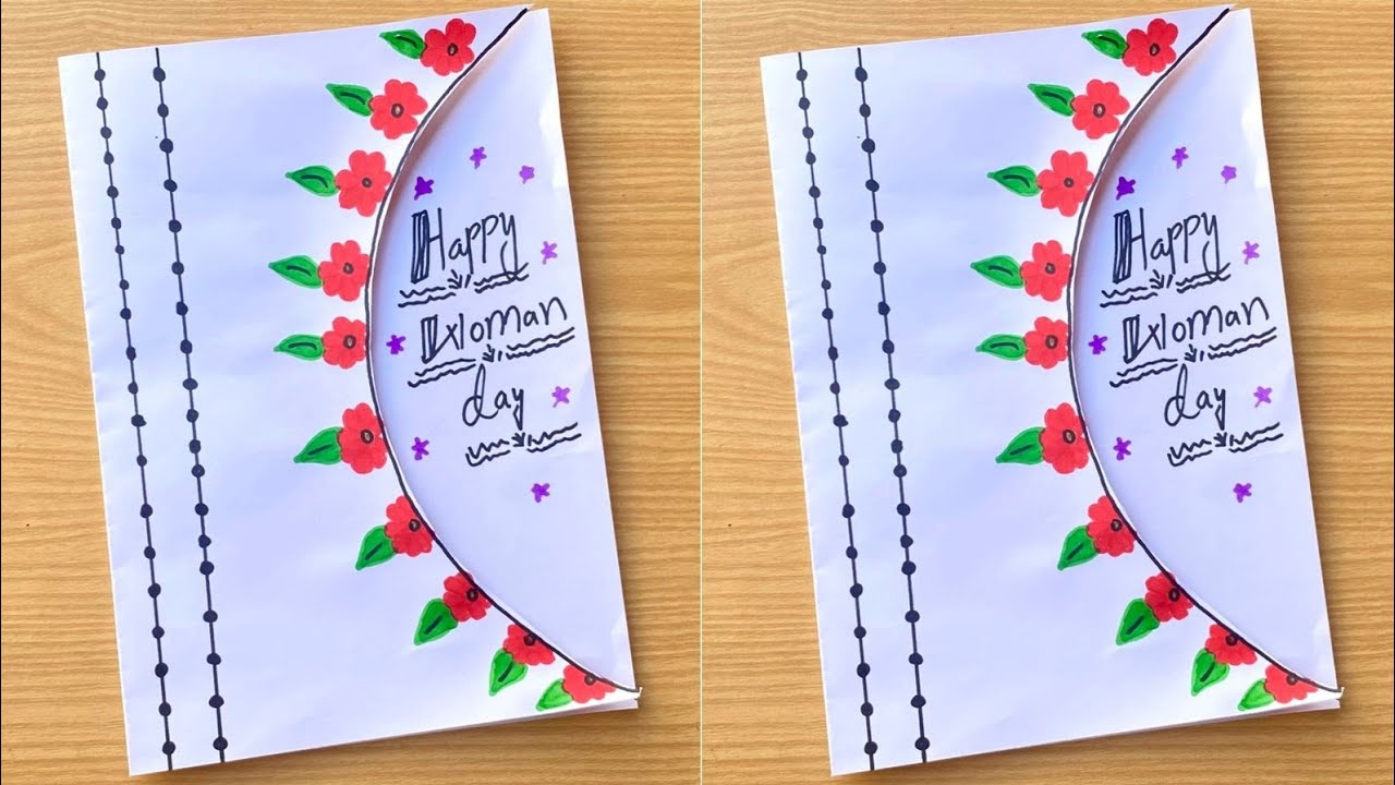 DIY Happy Women's Day Card Making / How to make easy Women's Day Greeting Card /  Women's Day card 