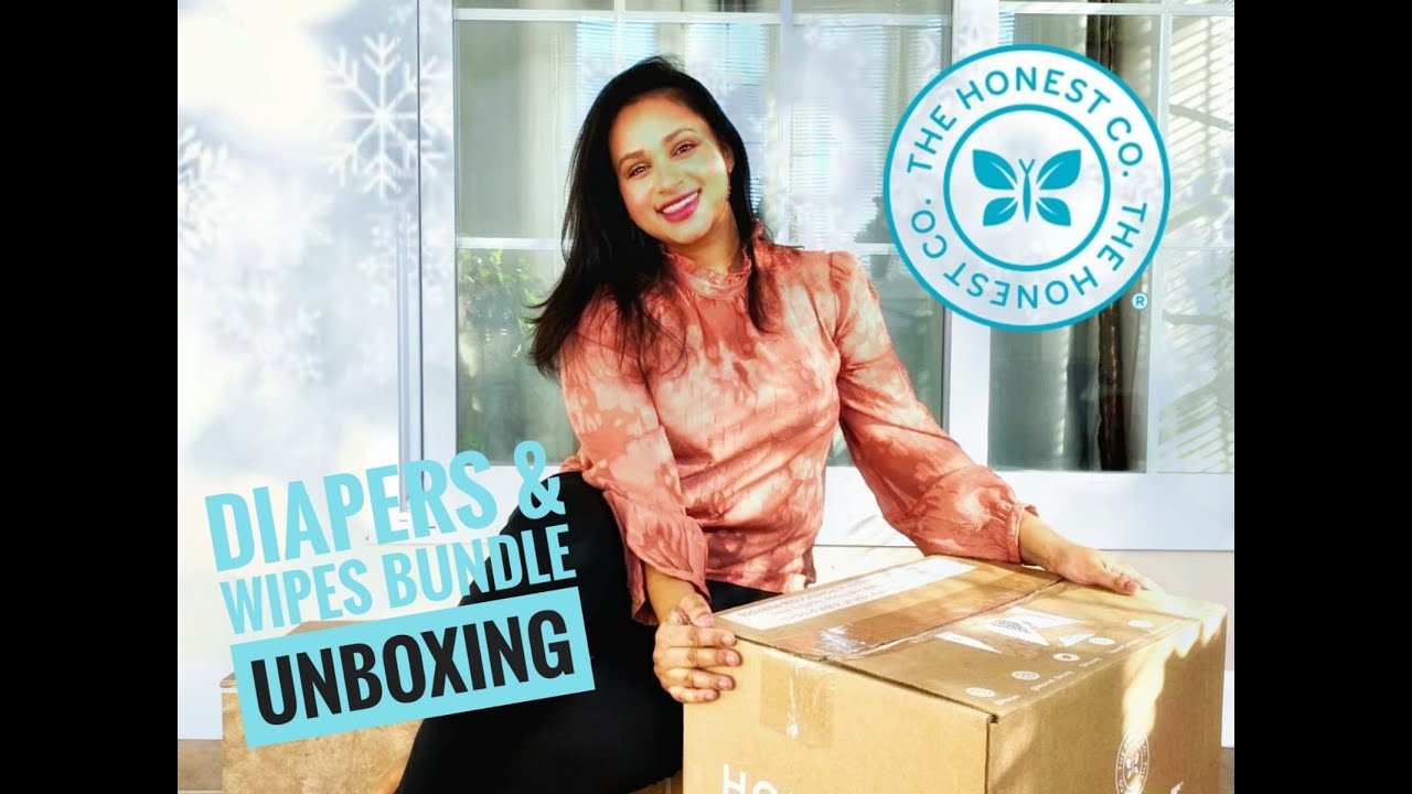 Honest Company Diapers and Wipes Bundle Unboxing: Winter 2020 prints