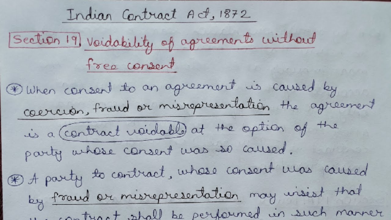 SECTION 19 AND 19A OF INDIAN CONTRACT ACT 1872 || WHEN CONTRACTS ARE VOIDABLE || LAW EXPLORER