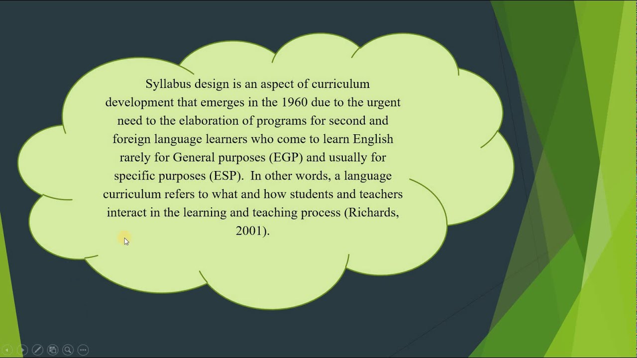 LECTURE II TYPES OF SYLLABUSES