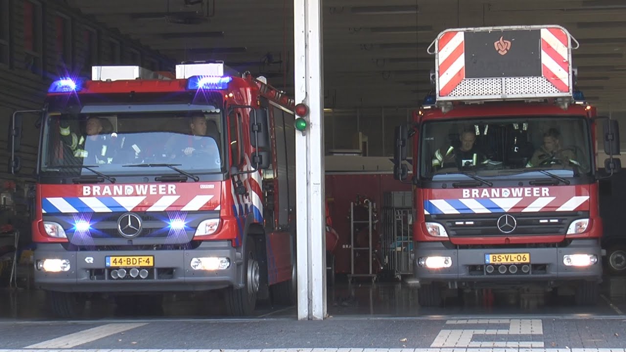 Uitruk brandweer Maastricht! Tankautospuit en Autoladder naar Gebouwbrand Lanaken (B)