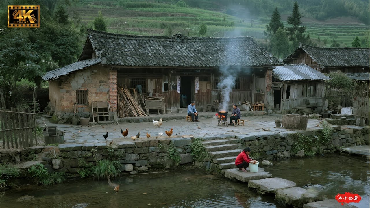 中国村庄步行，走进深山秘境古坪村，遇见遗落的古老村落（4K UHD）