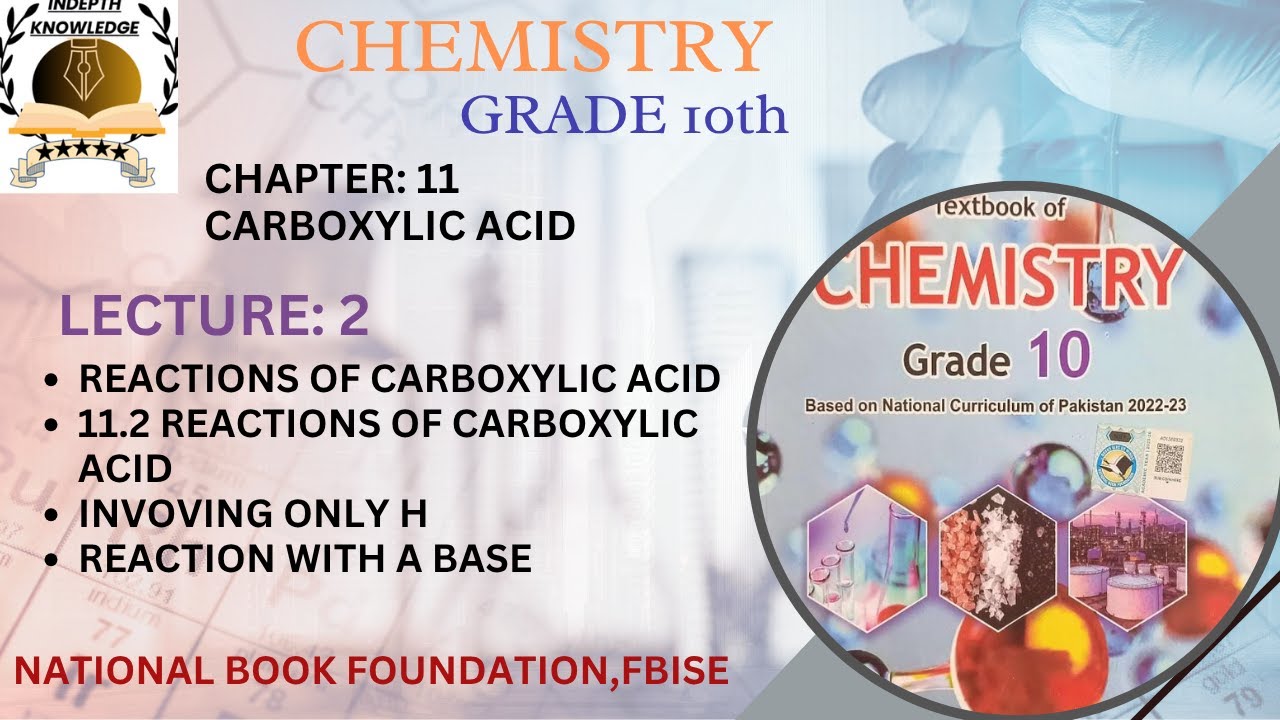 11.2 REACTIONS OF CARBOXYLIC ACID|INVOLVING ONLY H ATOM|REACTION WITH BASE|CHEMISTRY|UNIT:11|CLASS10