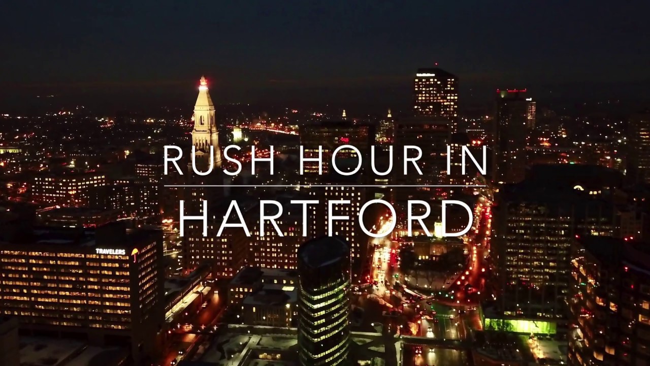 Rush Hour in Hartford, CT - nighttime Mavic Pro 4K drone footage