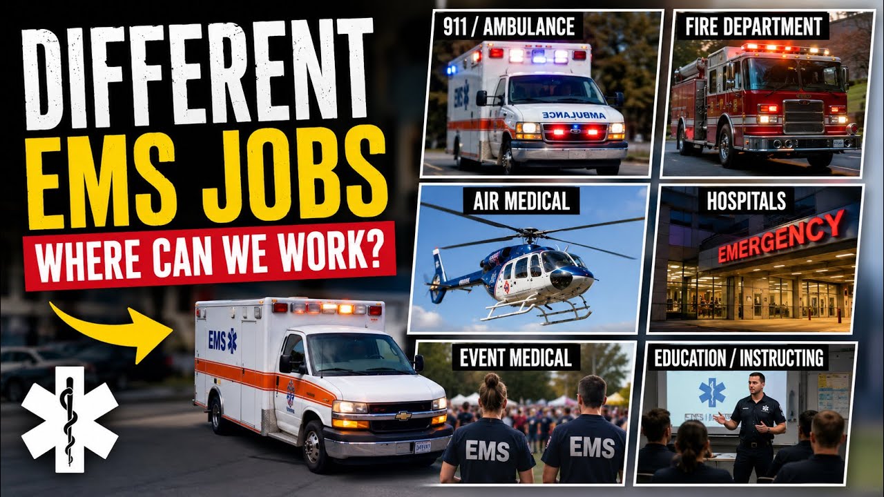 EMS Careers Explained | Job Options for EMR, EMT, AEMT, and Paramedic in 2025 | #firstresponder #ems