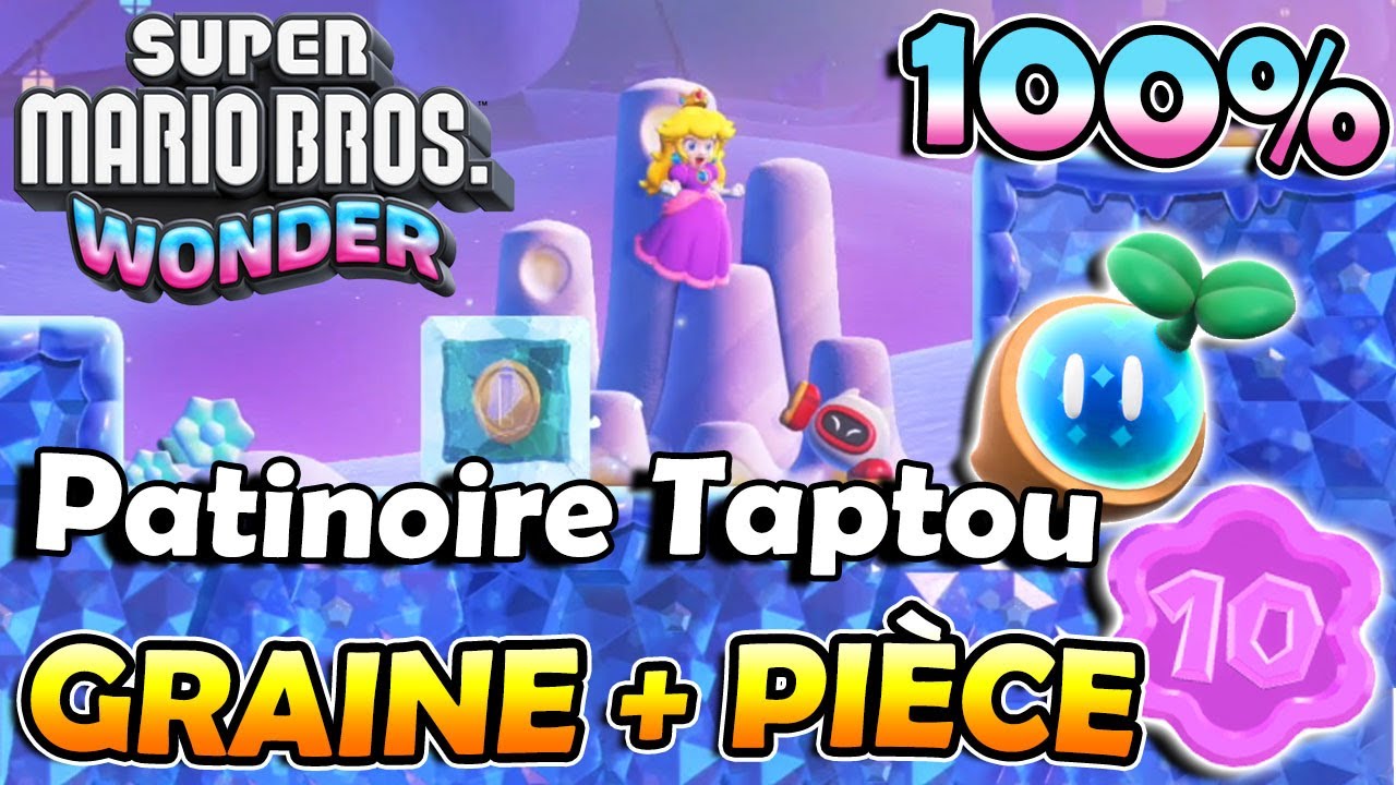 Patinoire Taptou 100% ( Graine Prodige + Pi&egrave;ce Fleur ) &ndash; M2 Mont N&eacute;buleux | SUPER MARIO BROS. WONDER