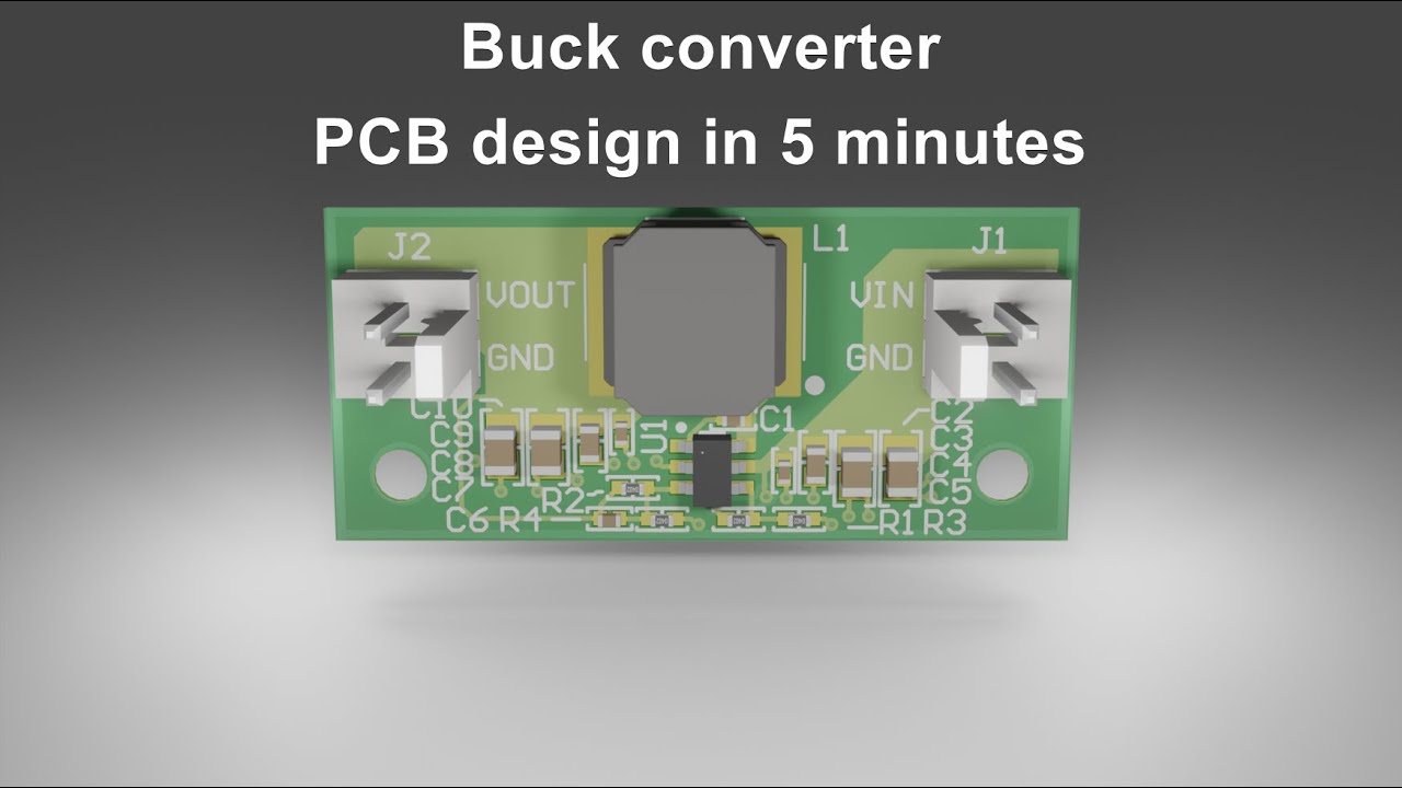 Buck converter PCB design in 5 minutes (time lapse)