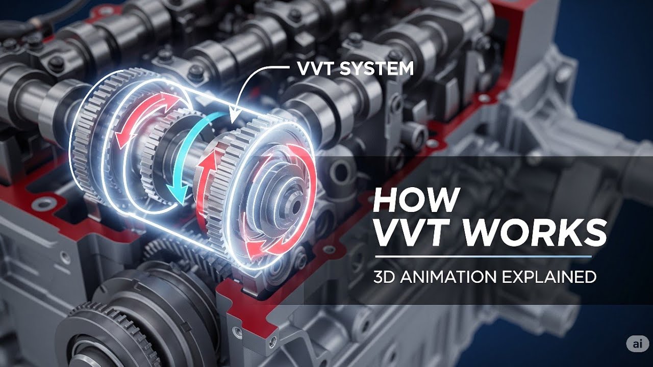 How VVT Works 🔧 | 3D Animation Explained | Variable Valve Timing in Action!
