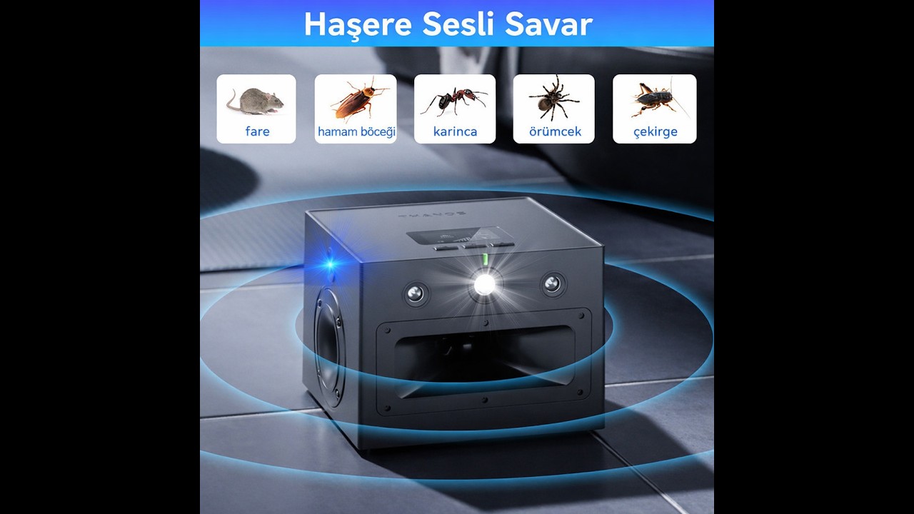 Peller Pro Elite Industrial Pest Repeller Ultrasonik Endüstriyel Fare Haşere Akrep Yarasa Kovucu