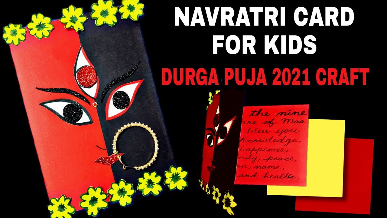 Navratri card making/navratri greeting card/durga puja craft/kids special 2021