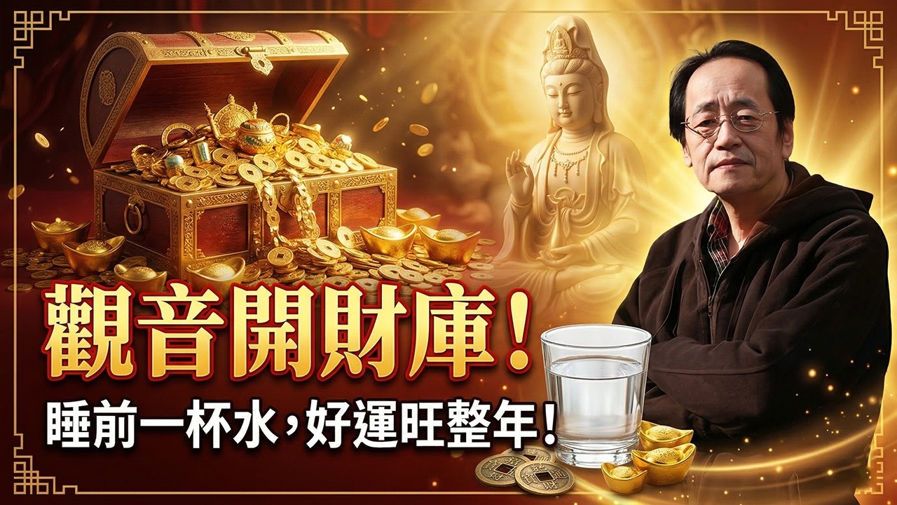 3月19日觀音開財庫！倪師警告：別去廟裡亂拜，睡前放「這杯水」，強行接引全家財氣！