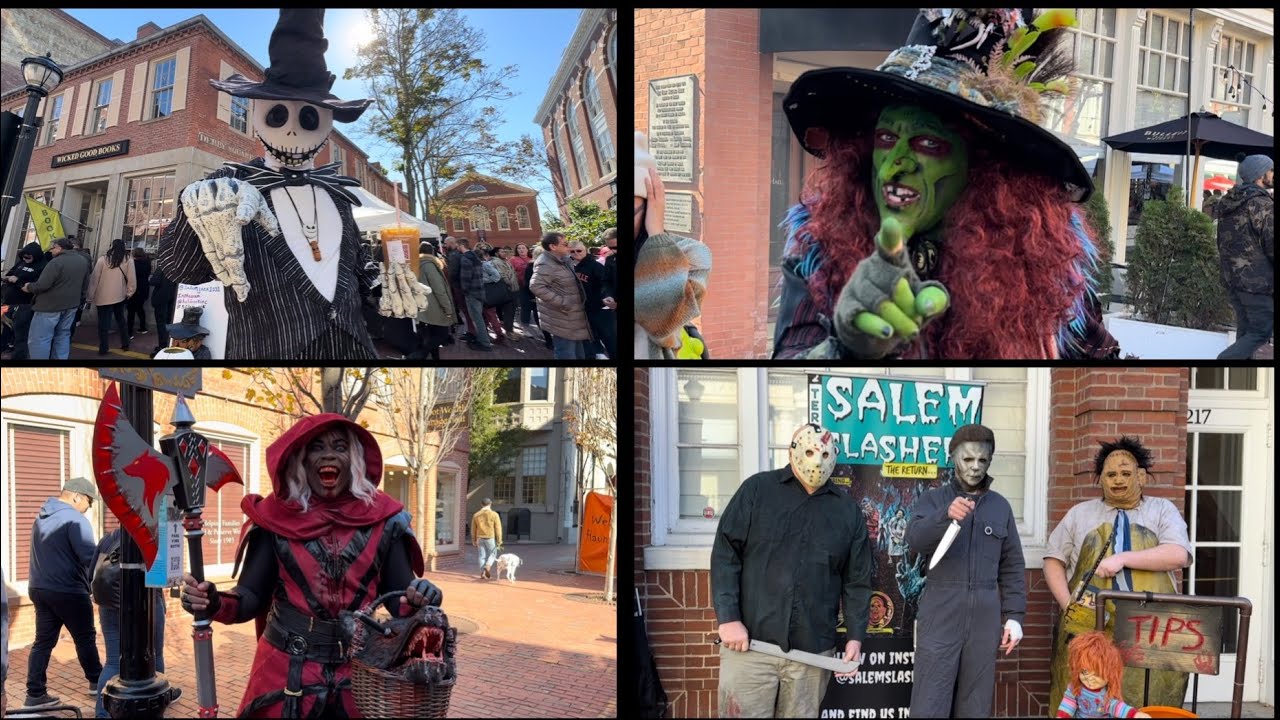 Salem Massachusetts Characters & My Favorite Halloween Decorated House 2022- D Tour 250 10/9/22