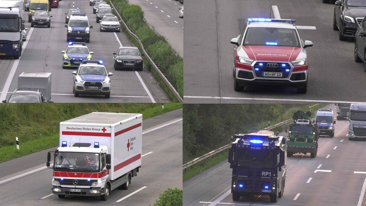 [Hochwasser in Rheinland-Pfalz] Einsatzfahrten Feuerwehr, Polizei, THW uvm. durch Rettungsgasse