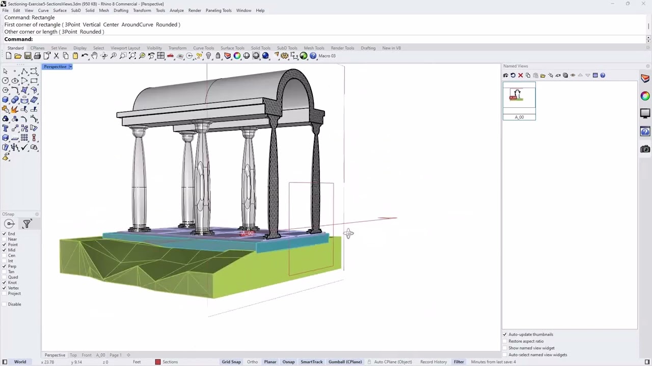 12. Рабочий процесс секционирования с использованием обрезанных видов в Rhino 8