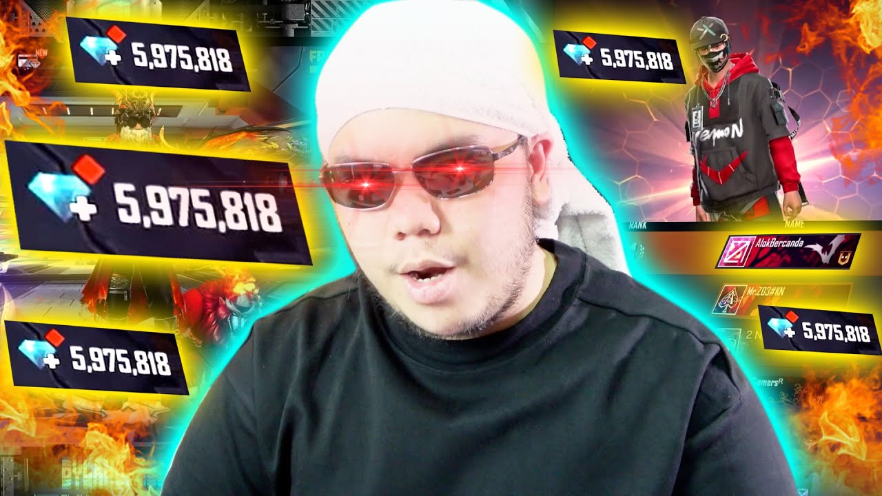 SULTAN FREE FIRE TOP UP 6MILLION DIAMOND! BUAT TOP GLOBAL BADGE!!